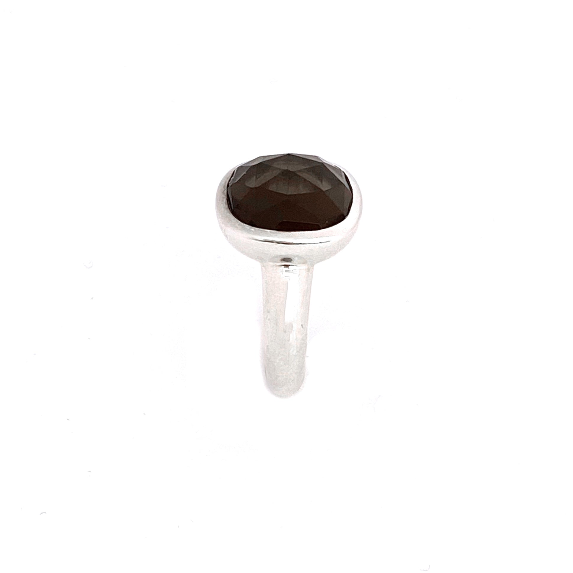 Stately Smokey Quartz Silver Ring