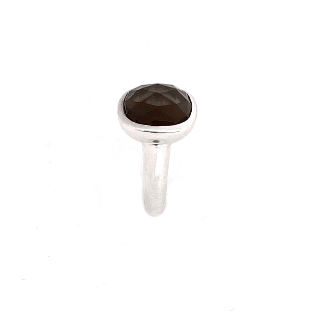 Stately Smokey Quartz Silver Ring