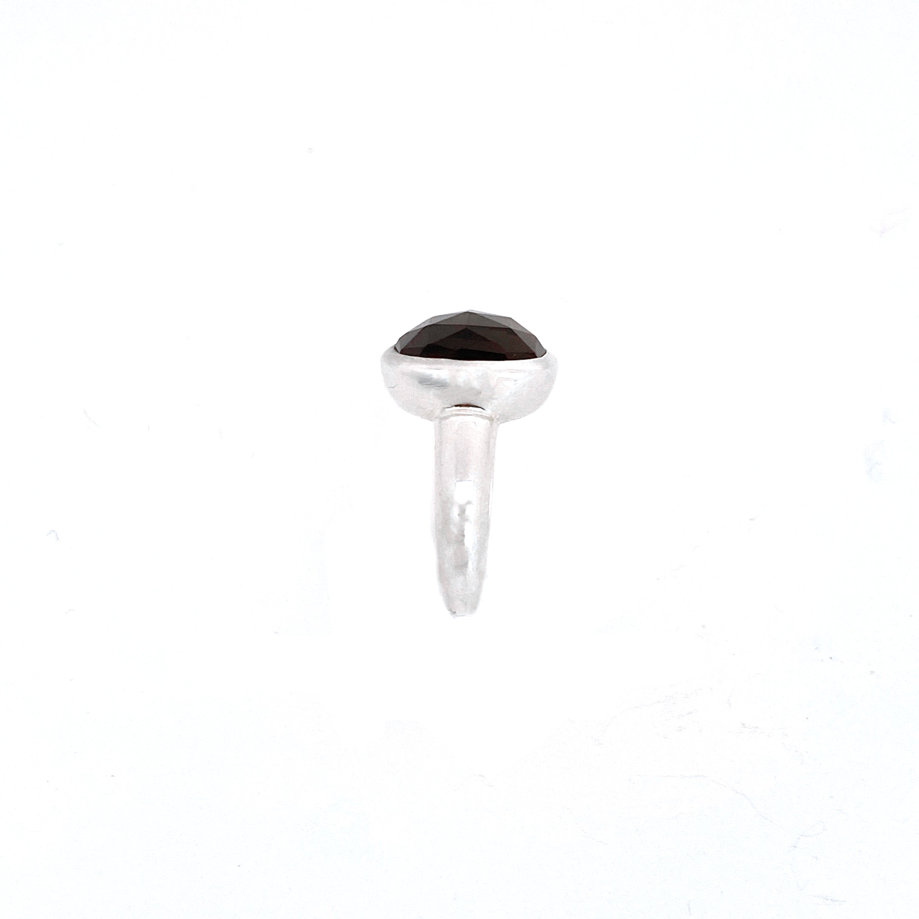 Stately Smokey Quartz Silver Ring