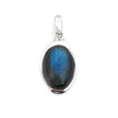 Silver Oval Labradorite Pendant