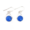 Round Blue Chalcedony Earrings