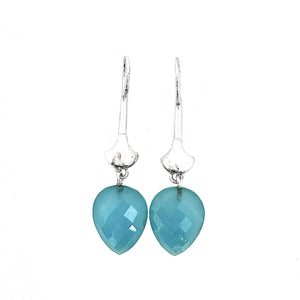 Blue Chalcedony Teardrop Earrings