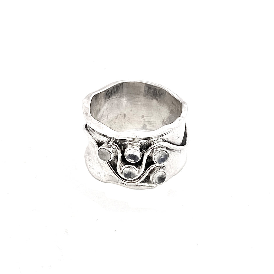 Silver Moonstone Ring