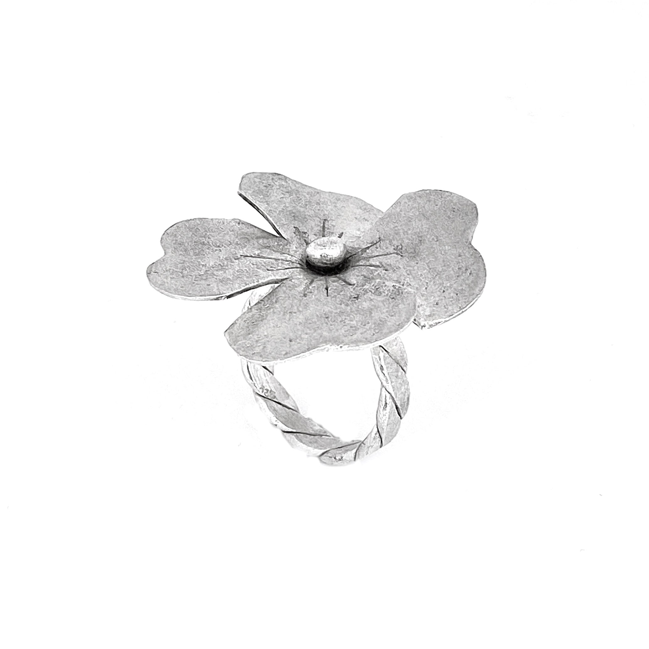 Silver Poppy Ring