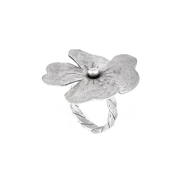 Silver Poppy Ring