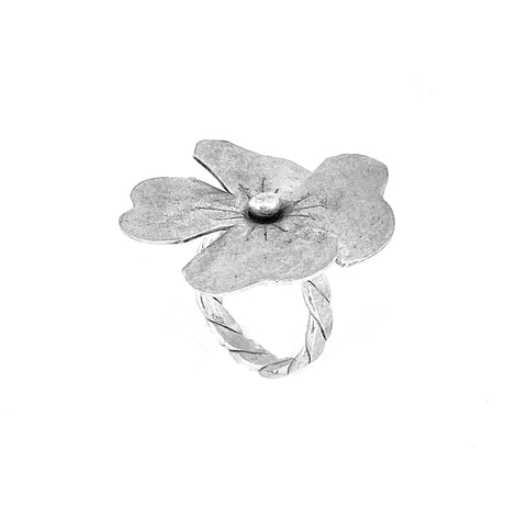 Silver Poppy Ring