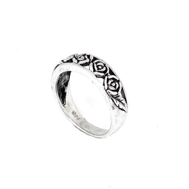 Silver Roses Ring