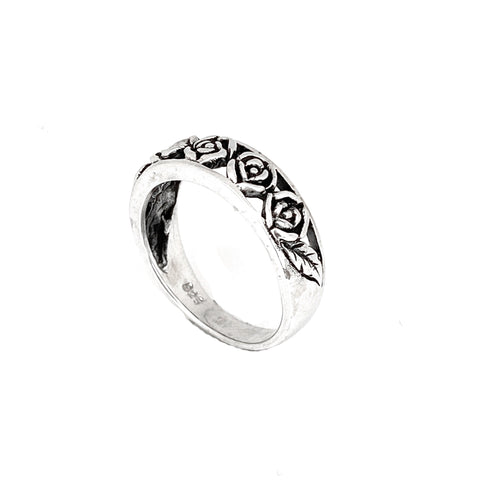 Silver Roses Ring