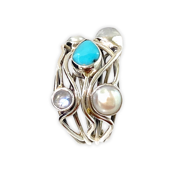 Multi-Stone Silver Ring