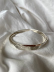 Textured silver double bangle