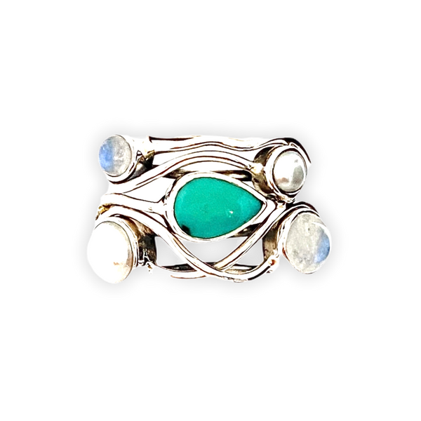 Multi-Stone Silver Ring