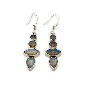 Silver Labradorite Hanging Earrings