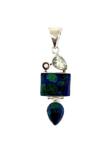 Silver Azurite Pendant