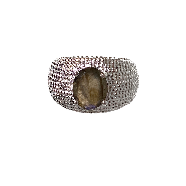 Silver Labradorite Ring