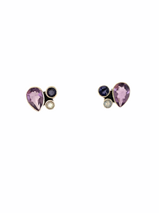 Multi Stone Stud Earrings