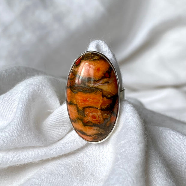Orange Mohave Copper Turquoise Ring