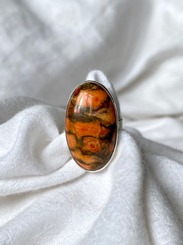 Orange Mohave Copper Turquoise Ring