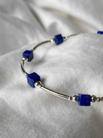 Lapis lazuli cube bracelet