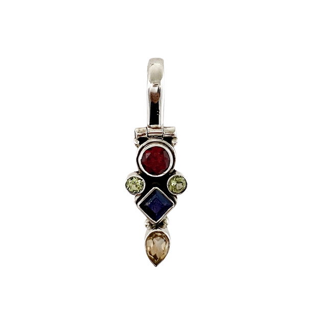 Multi Stone Silver Pendant